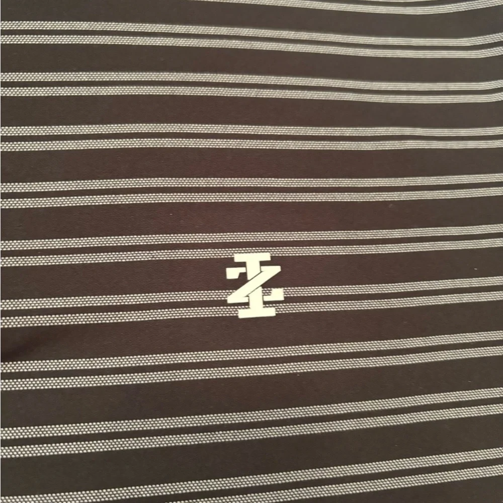 IZOD Golf Polo Shirt XL Black Gray Stripe Performance Stretch Short Sleeve